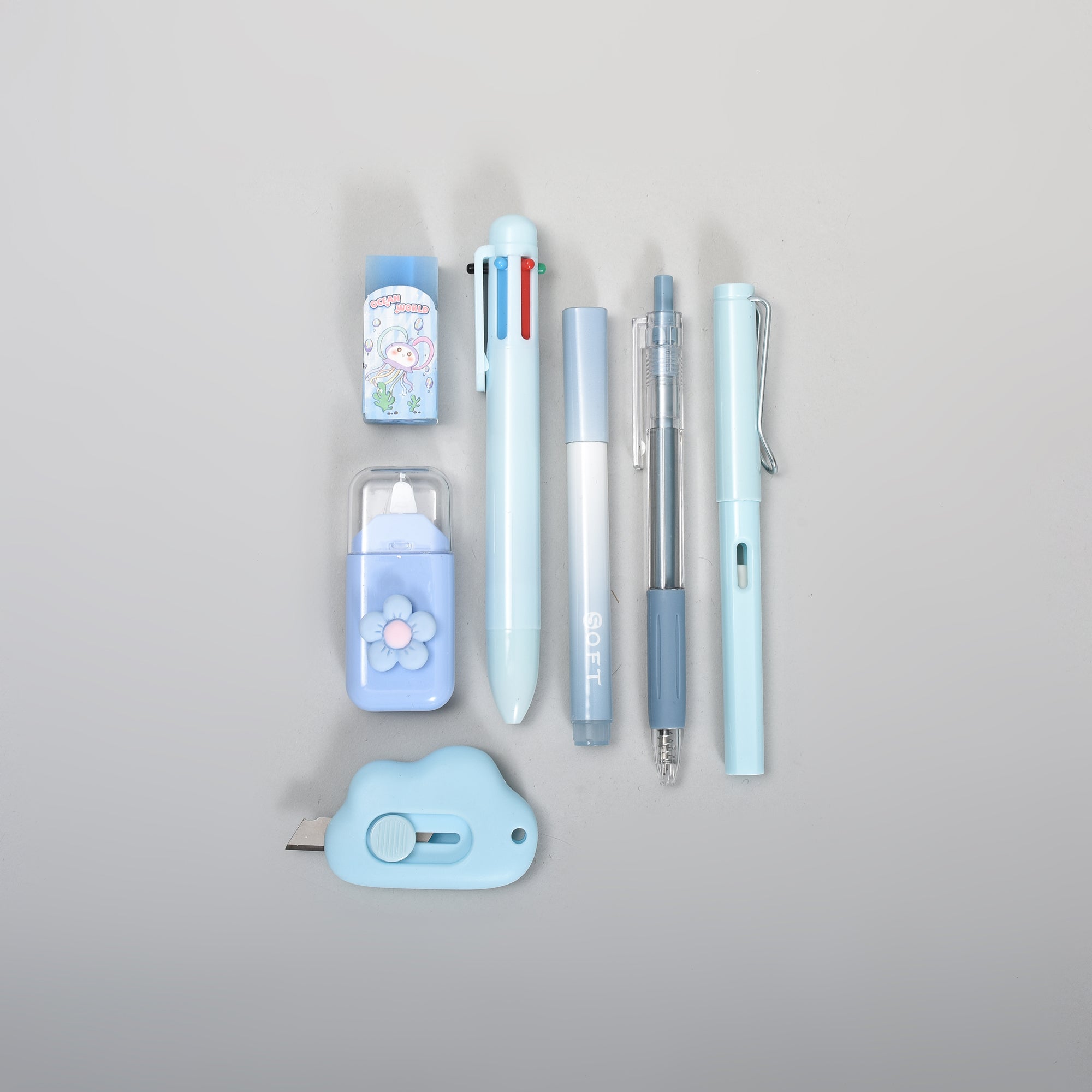 7-Piece Blue Stationery Set