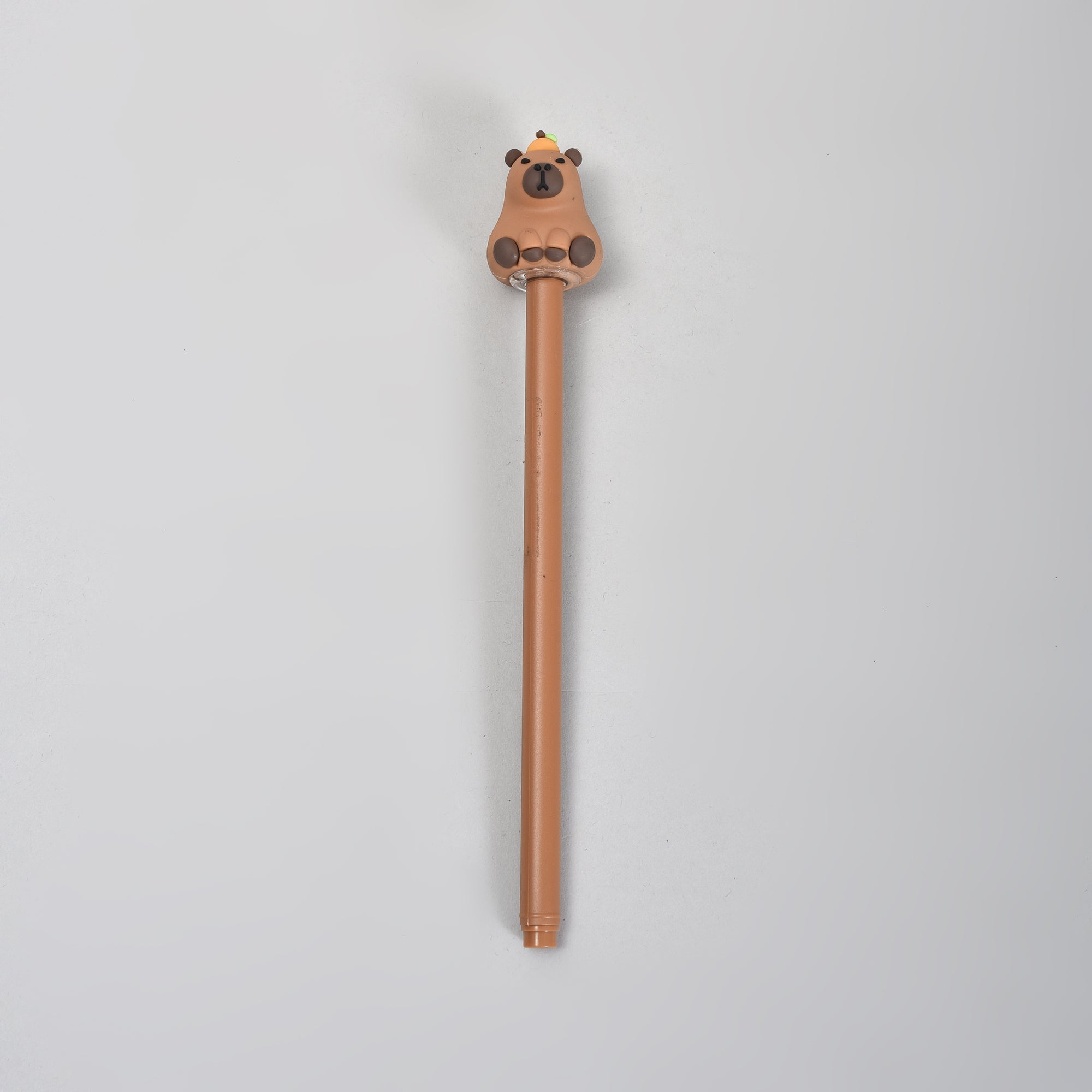 Cute Brown Capybara Character Gel Pen- Black Ink