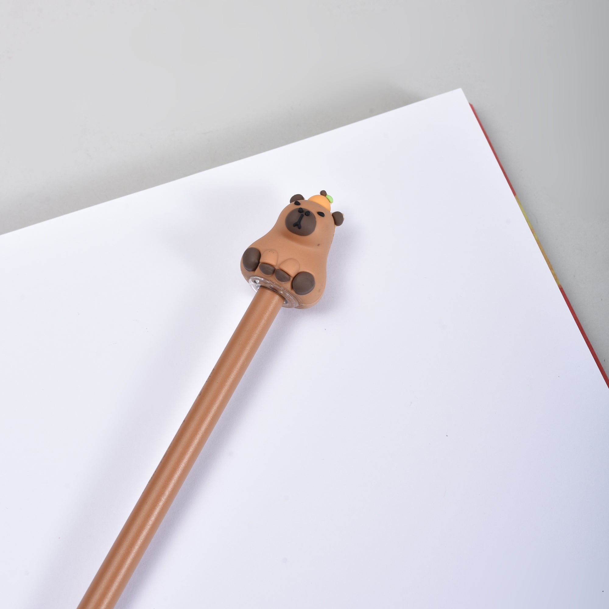 Cute Brown Capybara Character Gel Pen- Black Ink