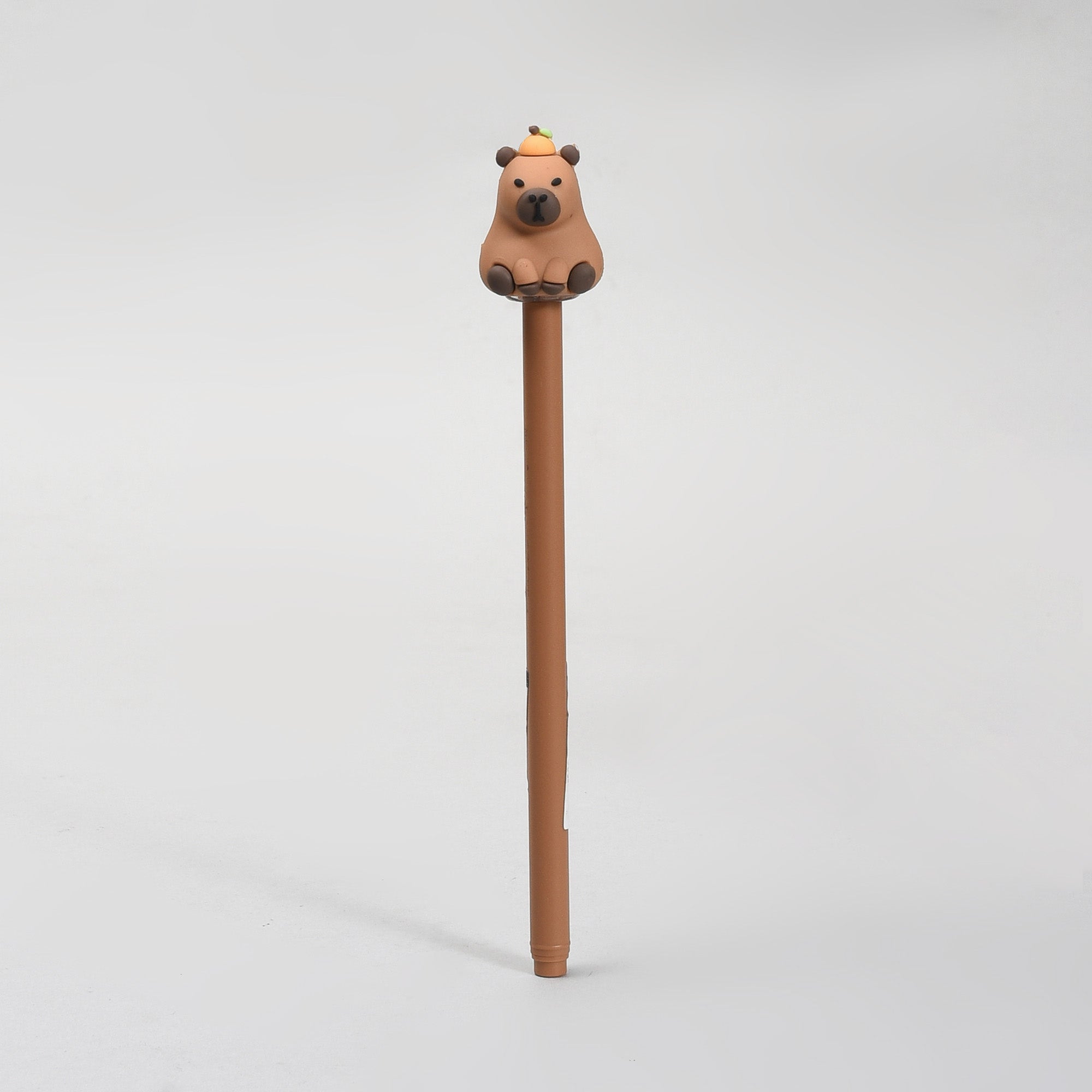 Cute Brown Capybara Character Gel Pen- Black Ink