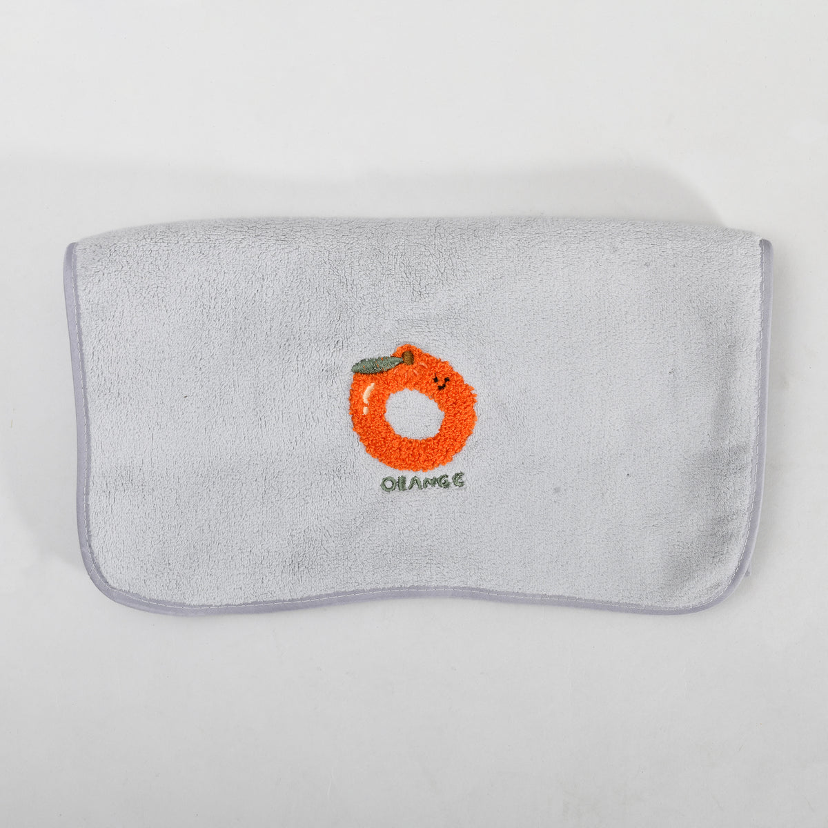 Fun Fruit Print Face Towel - Grey / Pink