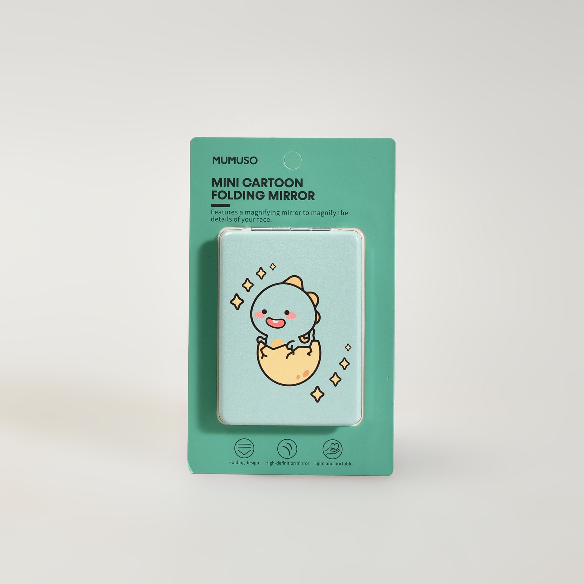 MUMUSO Mini Cartoon Folding Mirror Rectangular Green