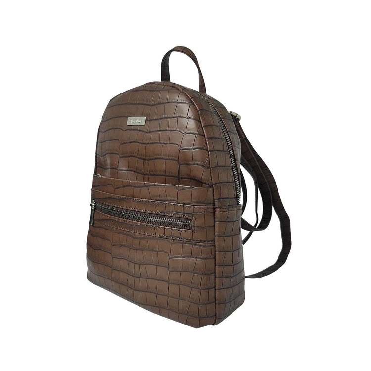 Croco Pattern Semi-Glossy Backpack Mumuso