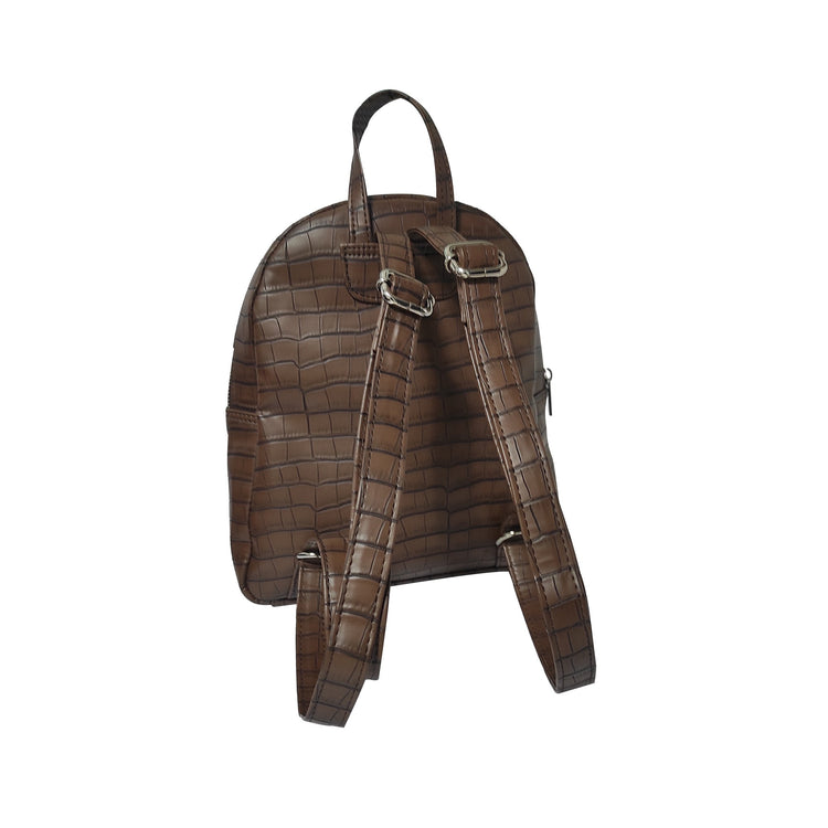 Croco Pattern Semi-Glossy Backpack Mumuso