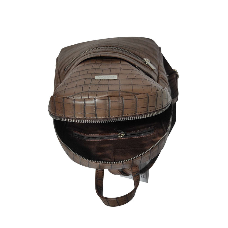 Croco Pattern Semi-Glossy Backpack Mumuso