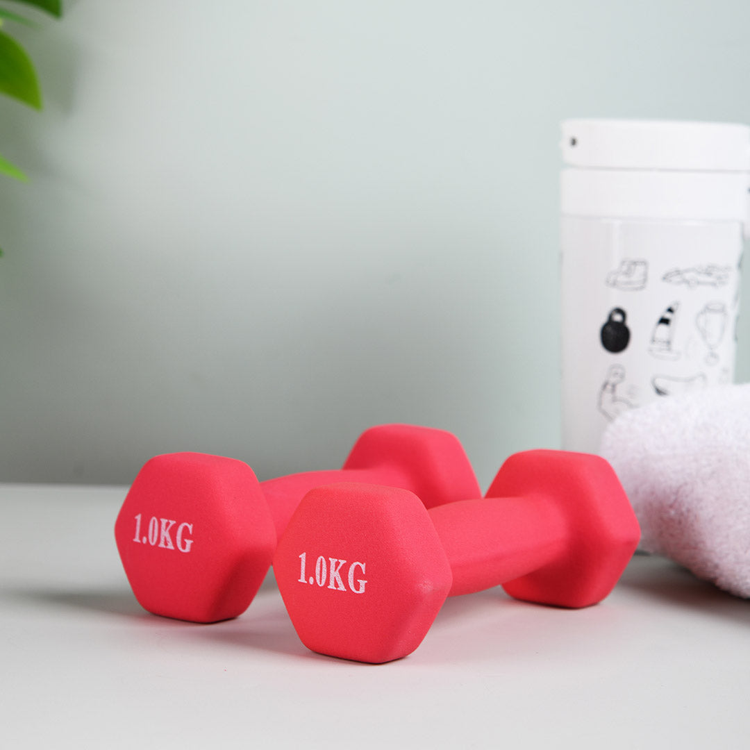 1 KG Matte Dumbbells - Set of 2