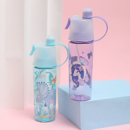 Cute Spray Water Bottle for Kids- 500ml/ Purple and Blue