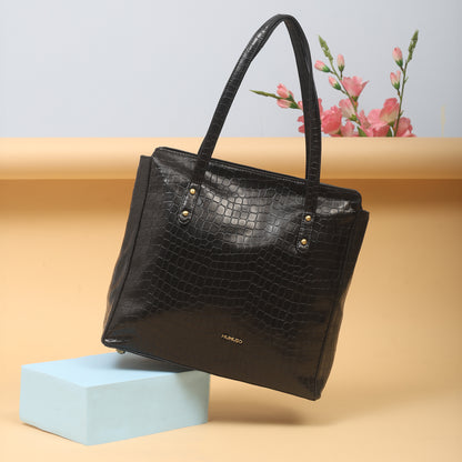 Mumuso Croco Tote Bag- Black