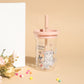 Mumuso Cute Cat Glass Tumbler- 700ml