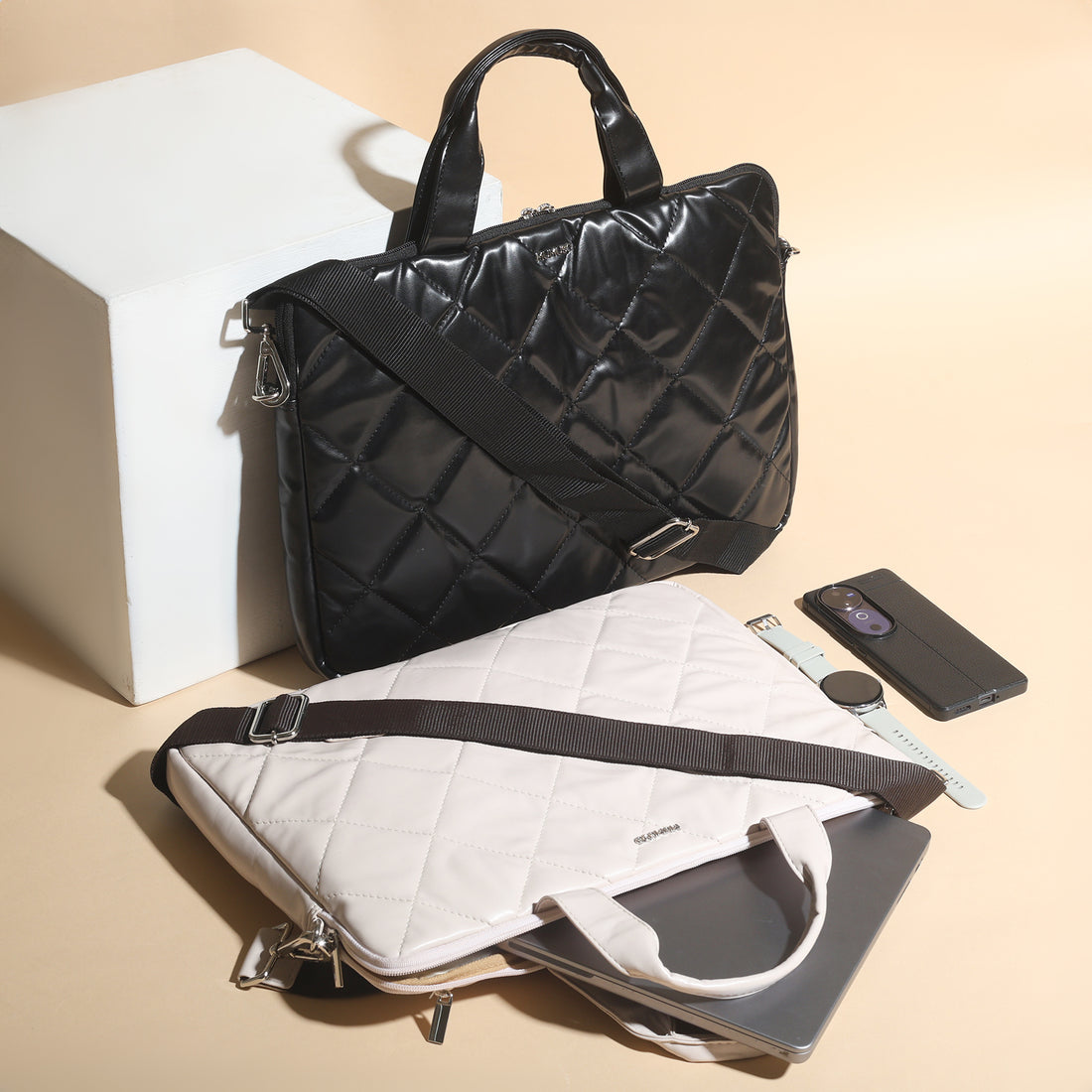 Premium Quilted Laptop Bag- Fits 15inch Laptop