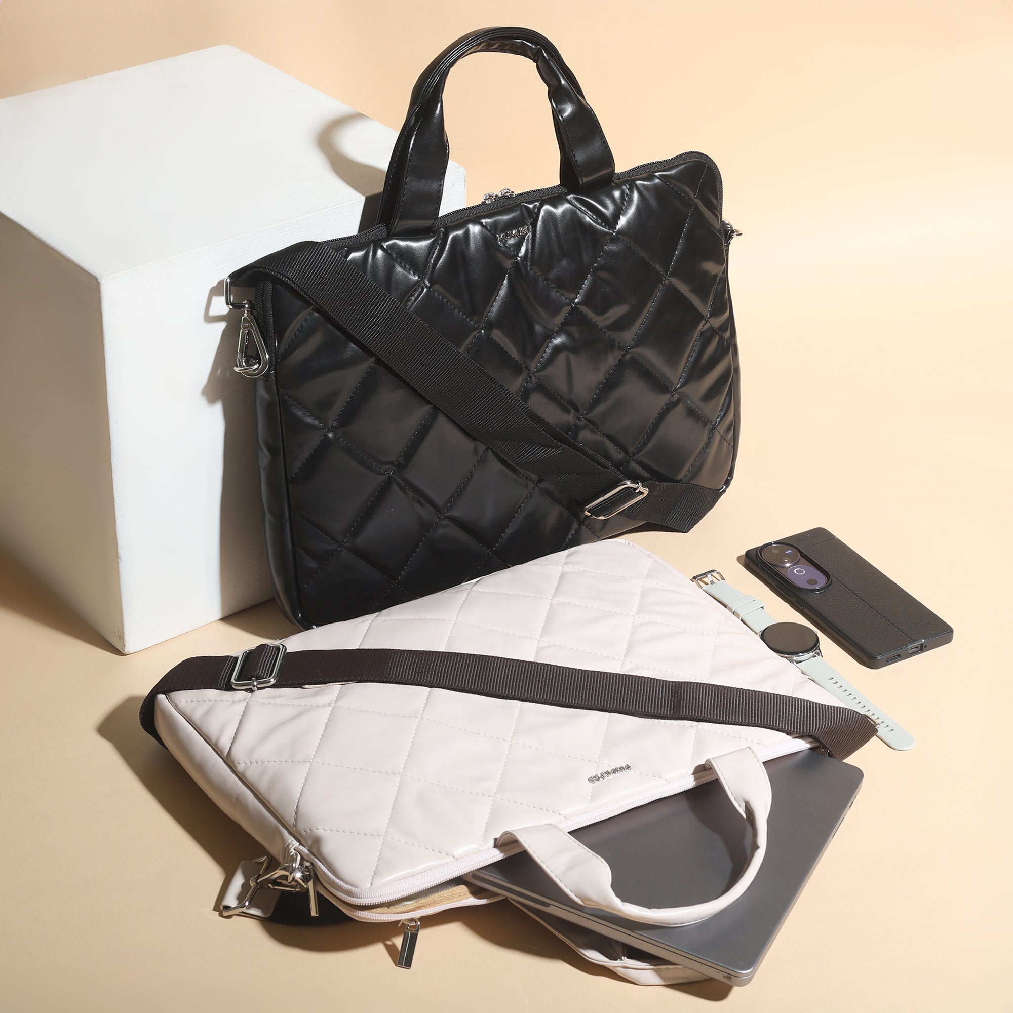 Premium Quilted Laptop Bag- Fits 15inch Laptop