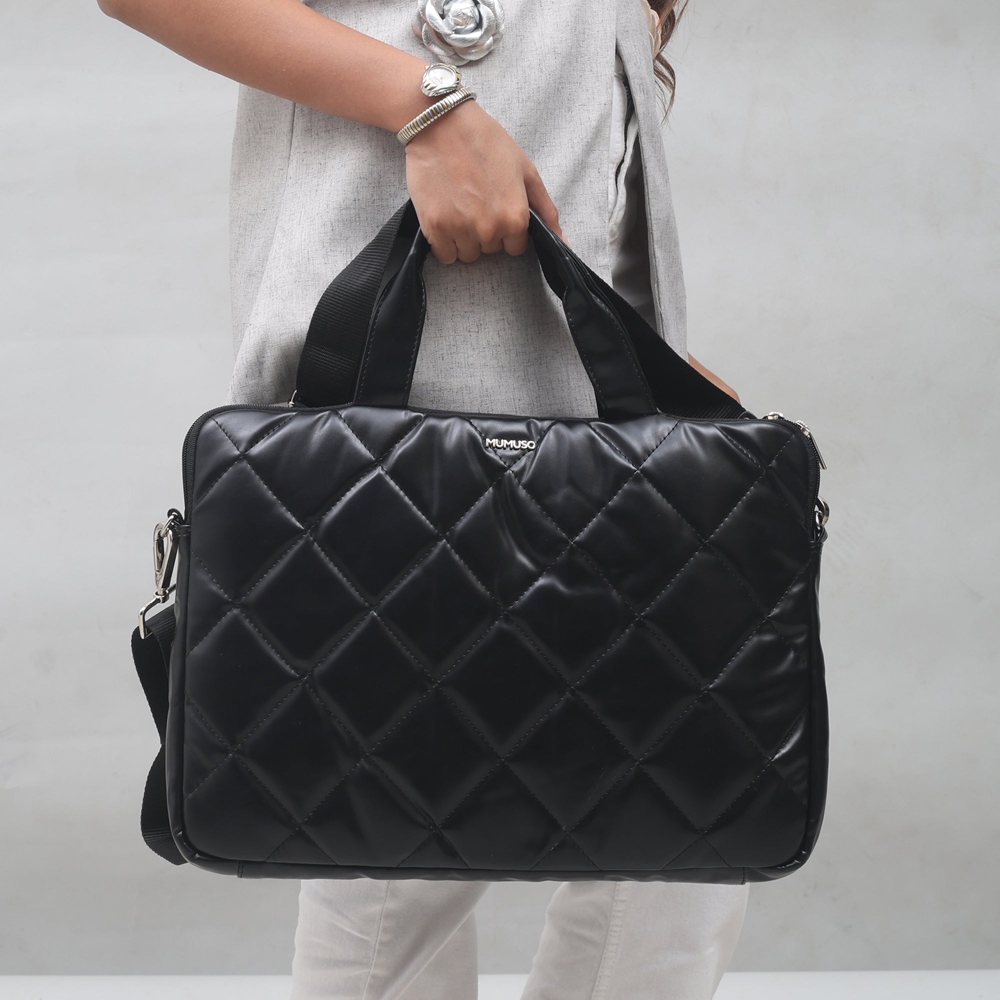 Premium Quilted Laptop Bag- Fits 15inch Laptop
