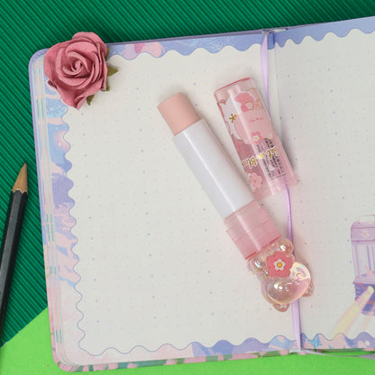 Lipstick-Shaped Eraser -Kitten &amp; Cherry Blossom