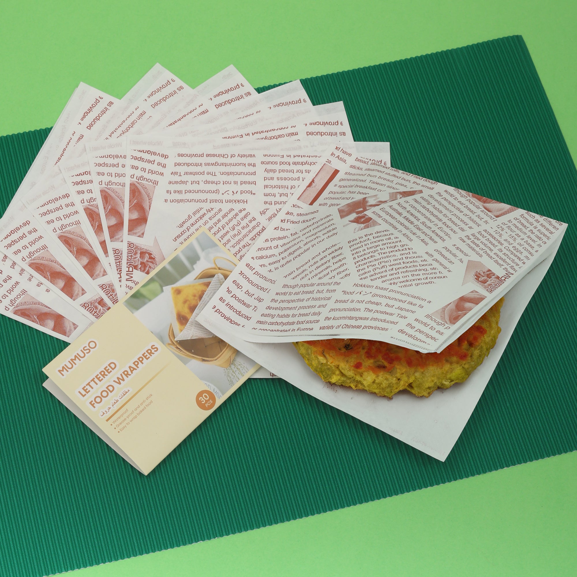 Vintage Lettered Food Wrap Sheets- 30 pcs