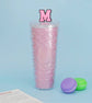 Scale Embossed Fancy Long Tumbler with Straw - 700 ml