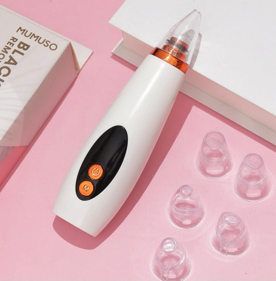 Professional Blackhead Remover Pore Vacuum Device with 6 Nozzles - White