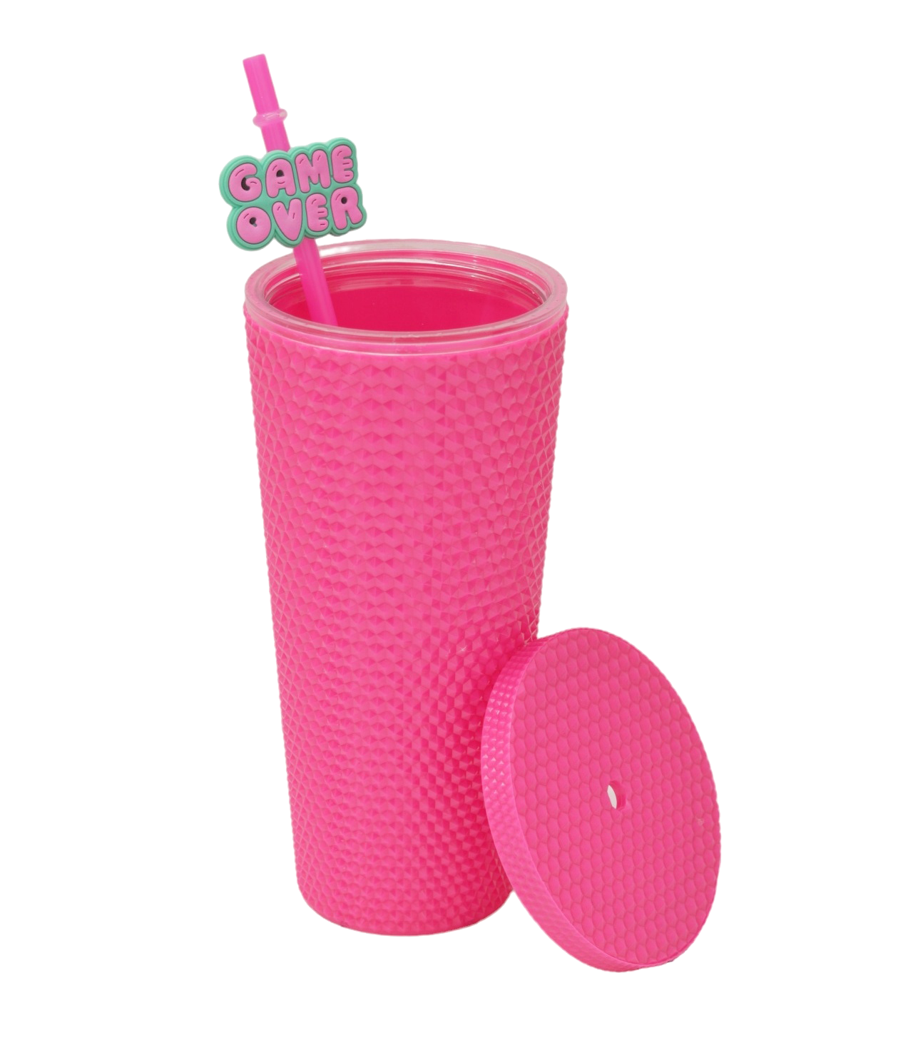 Studded Tumbler with Lid &amp; Straw - 700 ml