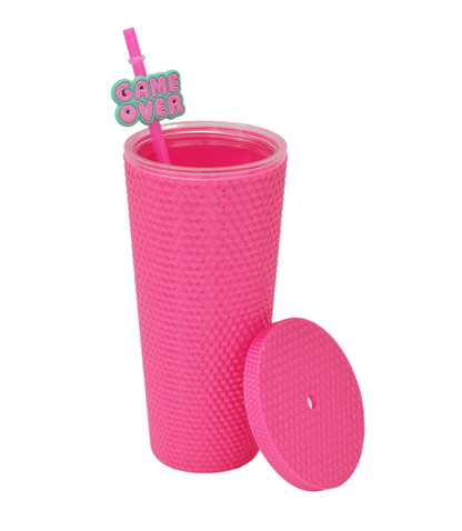 Studded Tumbler with Lid &amp; Straw - 700 ml