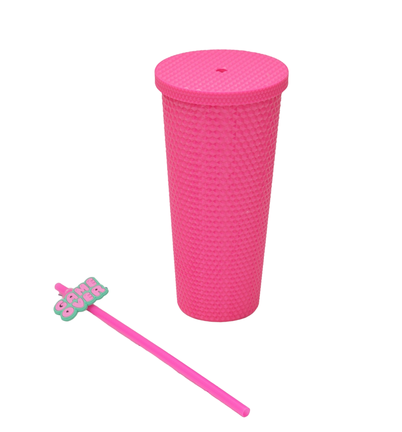 Studded Tumbler with Lid &amp; Straw - 700 ml