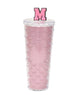 Scale Embossed Fancy Long Tumbler with Straw - 700 ml