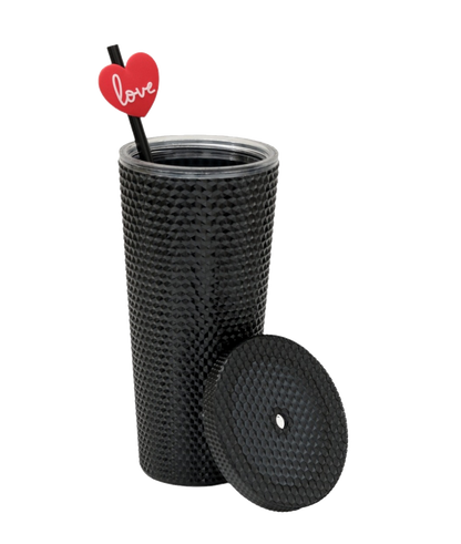 Studded Tumbler with Lid &amp; Straw - 700 ml