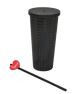 Studded Tumbler with Lid & Straw - 700 ml