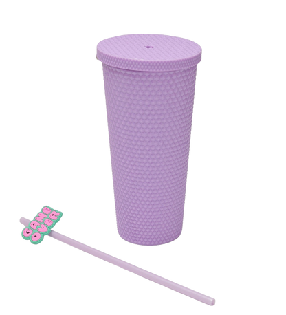 Studded Tumbler with Lid &amp; Straw - 700 ml