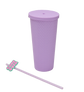 Studded Tumbler with Lid & Straw - 700 ml