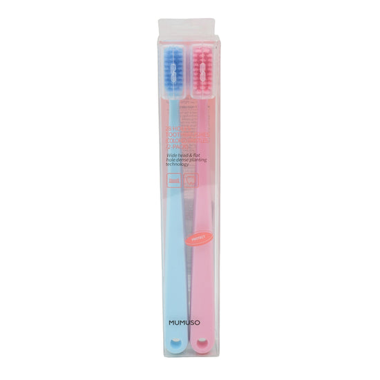 28 Holes Spiral Bristles Toothbrushes - Pack of 2 / Coloured Bristles Mumuso