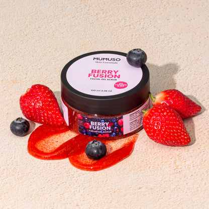 Mumuso Skin Essentials Berry Fusion Facial Gel Scrub - 100 gm