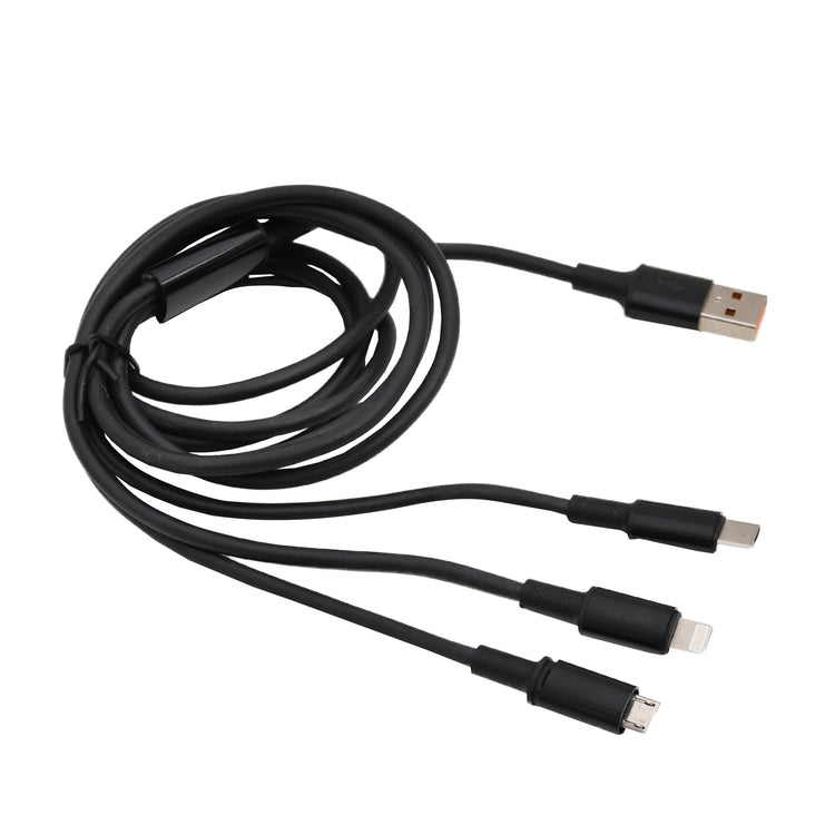 3-in-1 Multifunctional Charging Cable - Black Mumuso