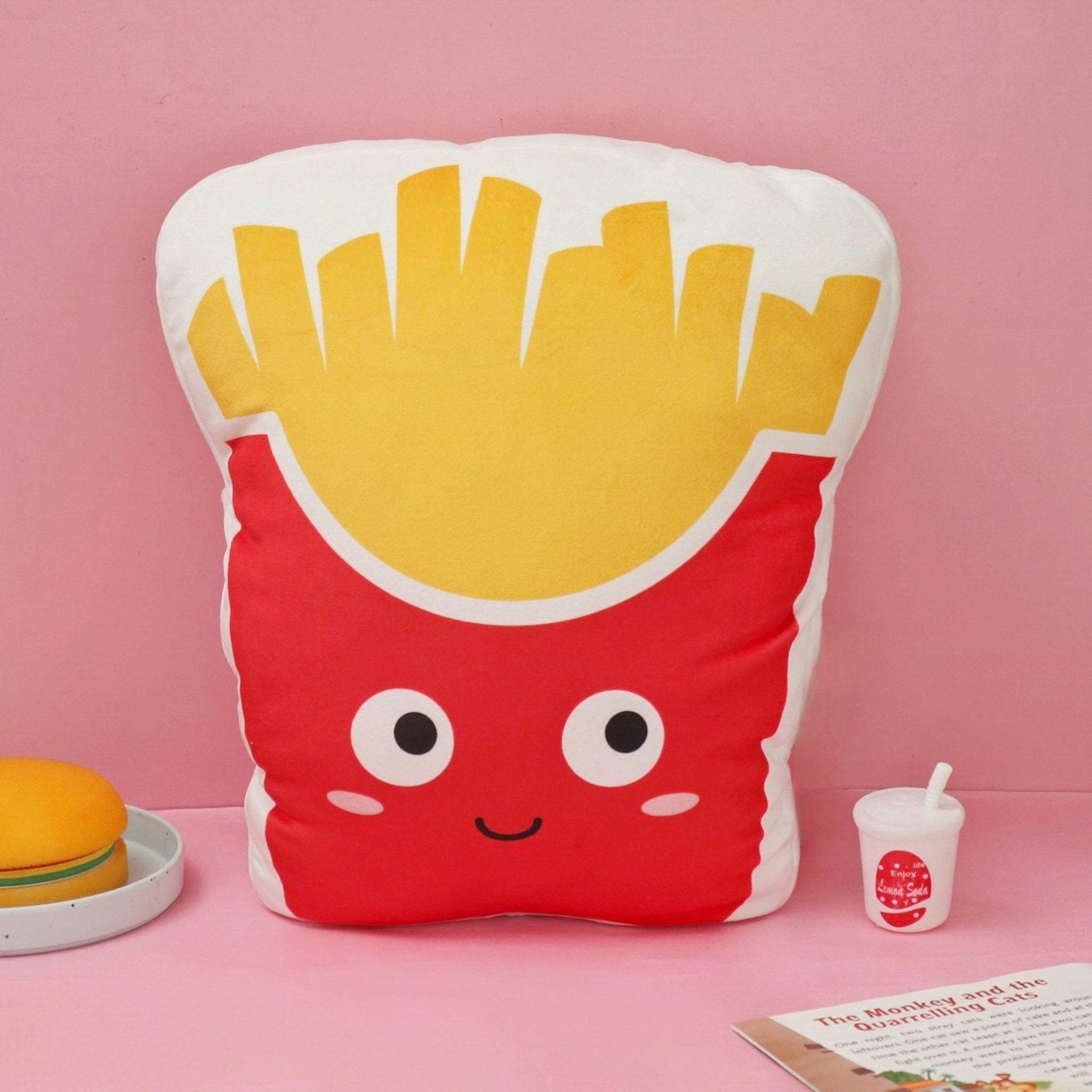 Crazy Cozy French Fries Shaped Handwarmer Pillow - Red &amp; Yellow
