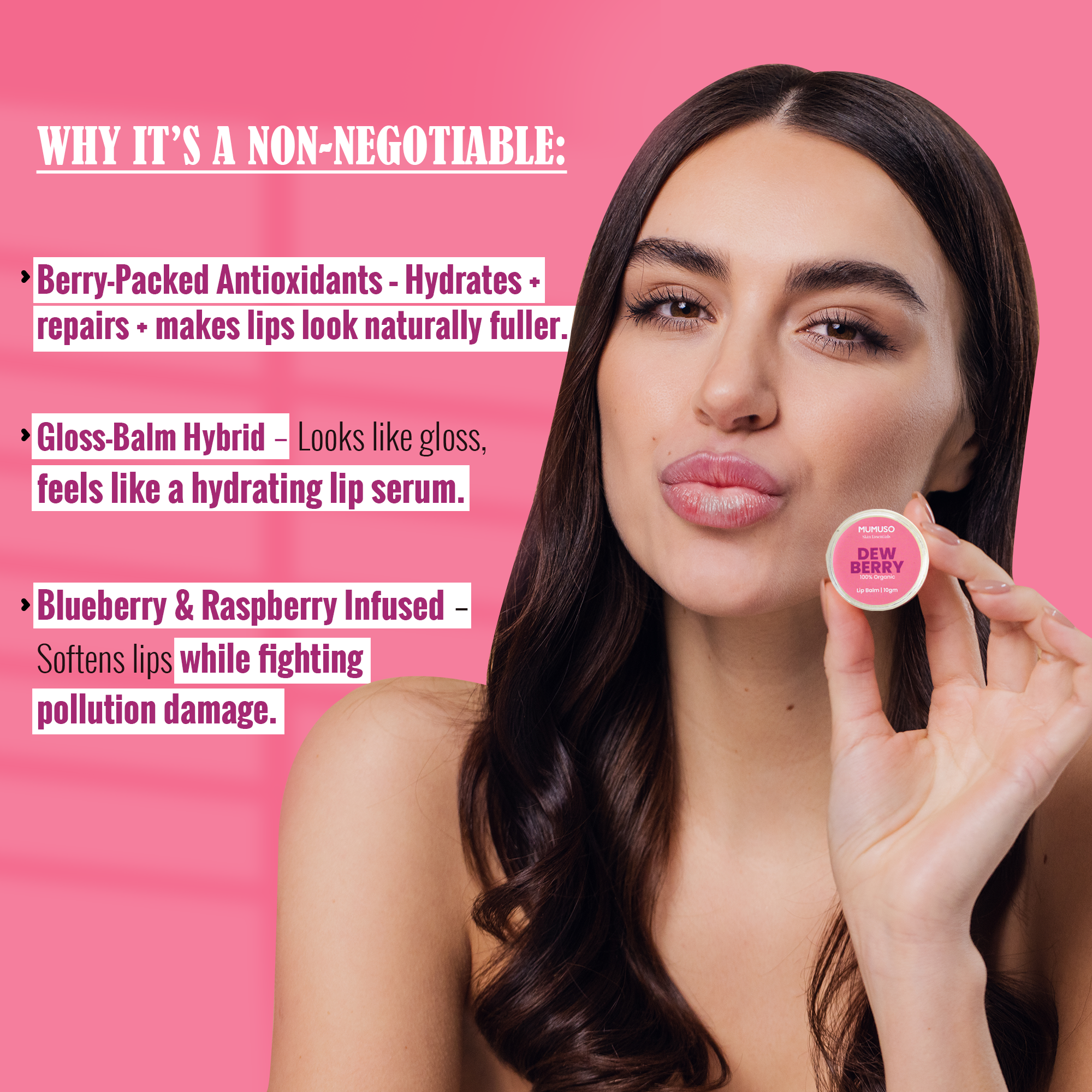 Organic Dew Berry Lip Balm - 10 gm