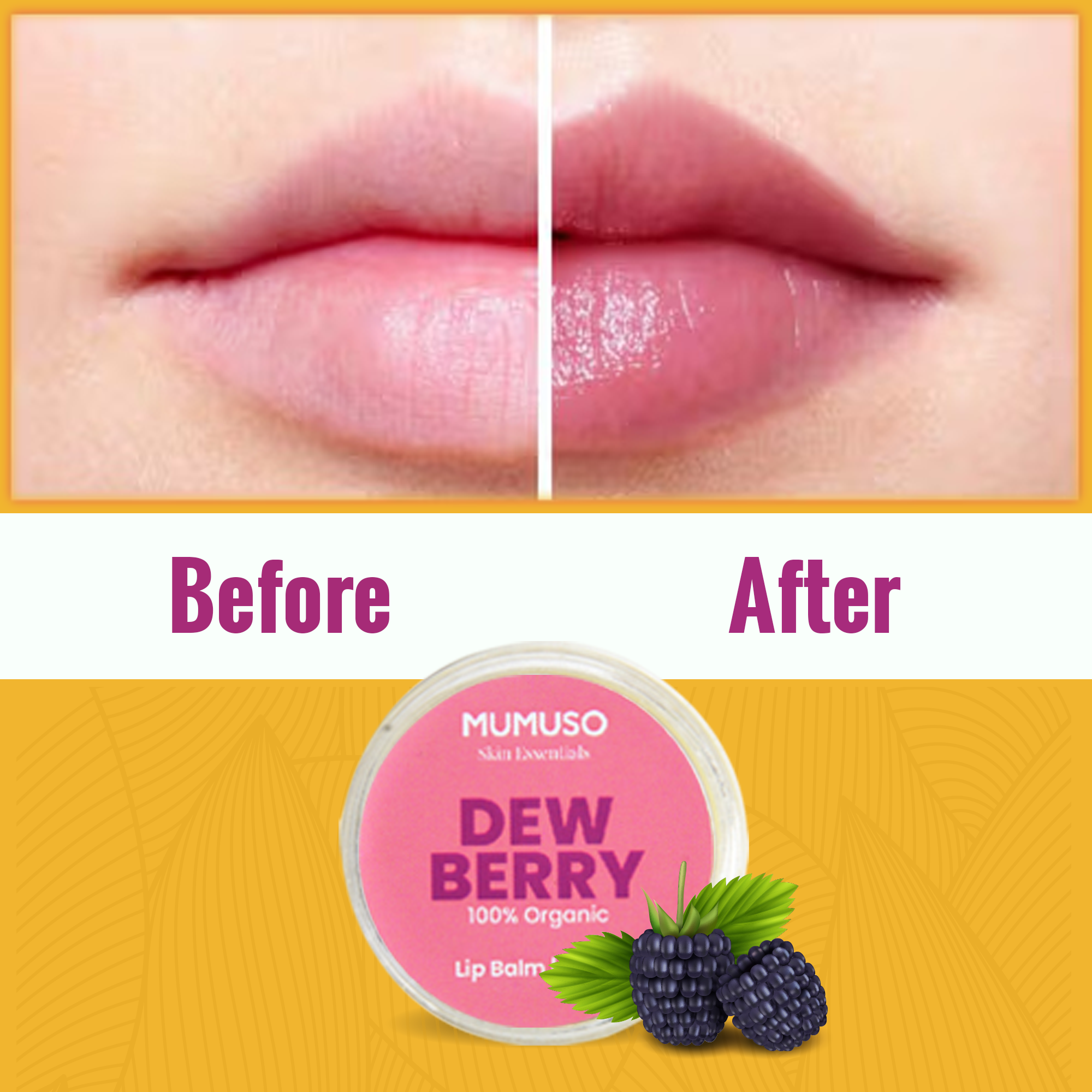 Organic Dew Berry Lip Balm - 10 gm