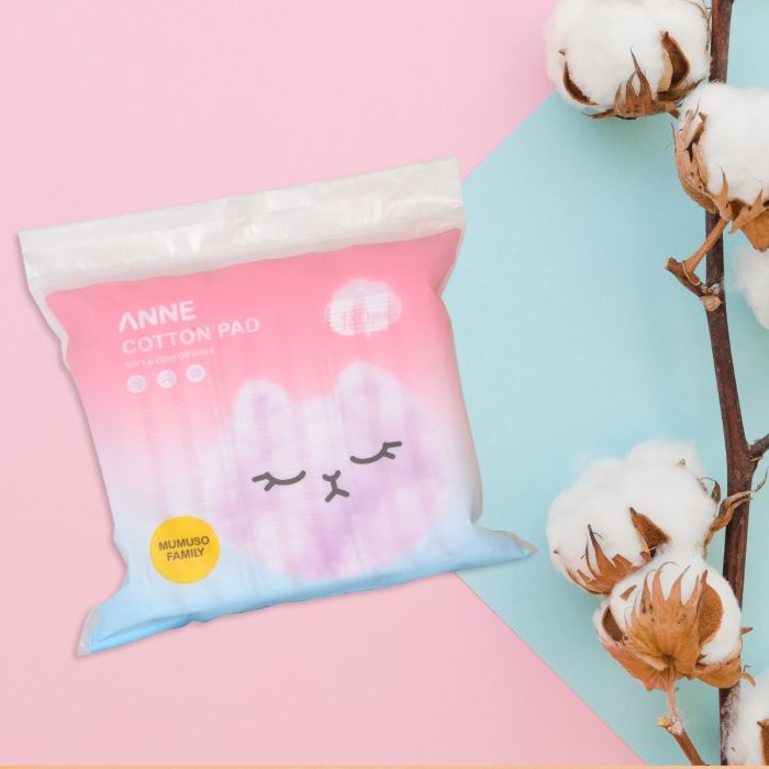 Anne Bag Packed Cotton Pad - Pink /180 Pcs Mumuso