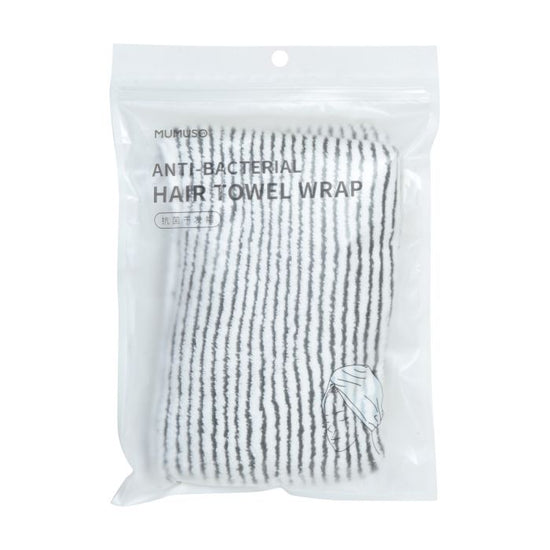 Anti-Bacterial Hair Drying Towel - Black Mumuso