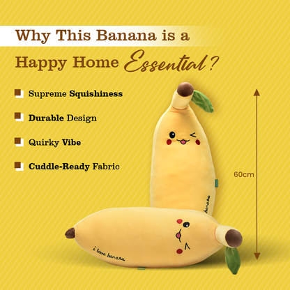 Playful Banana Cute Plush Toy - Yellow