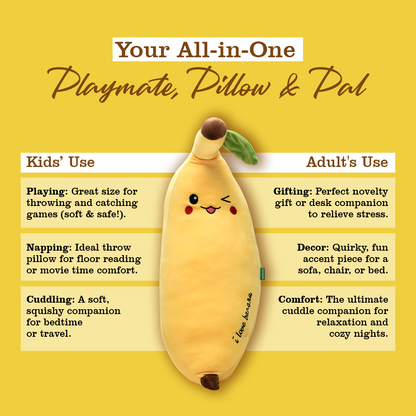 Playful Banana Cute Plush Toy - Yellow