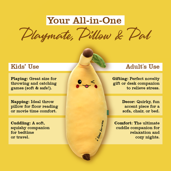 Playful Banana Cute Plush Toy - Yellow