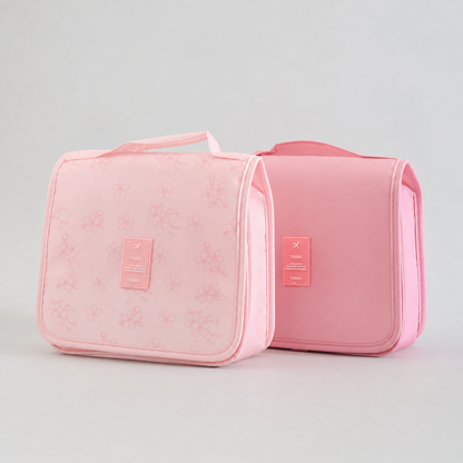 Mumuso Cherry Blossom- Toiletry Bag With Hanging Hook