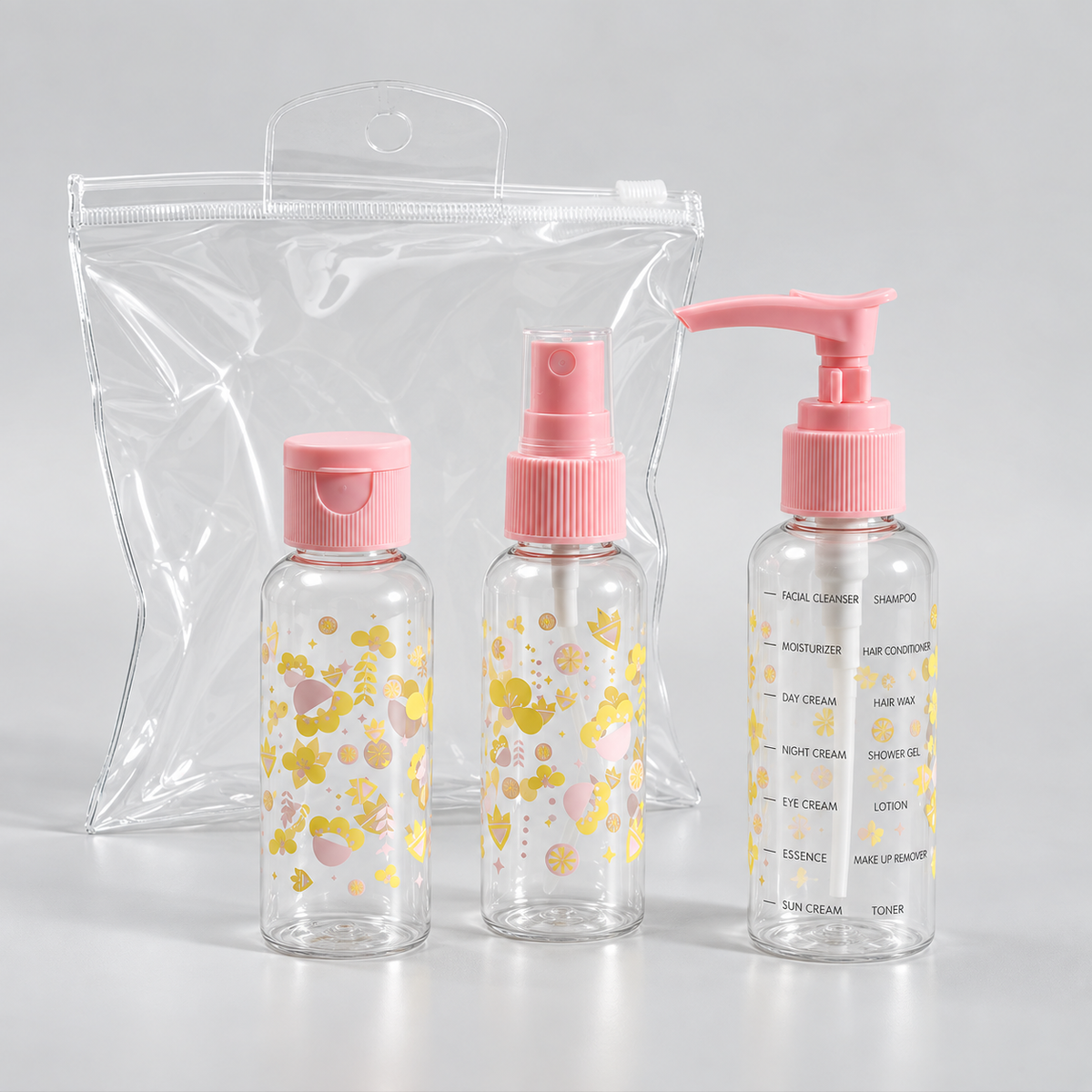 Travel-Ready 3-Piece Bottle Set - Pink - view 8