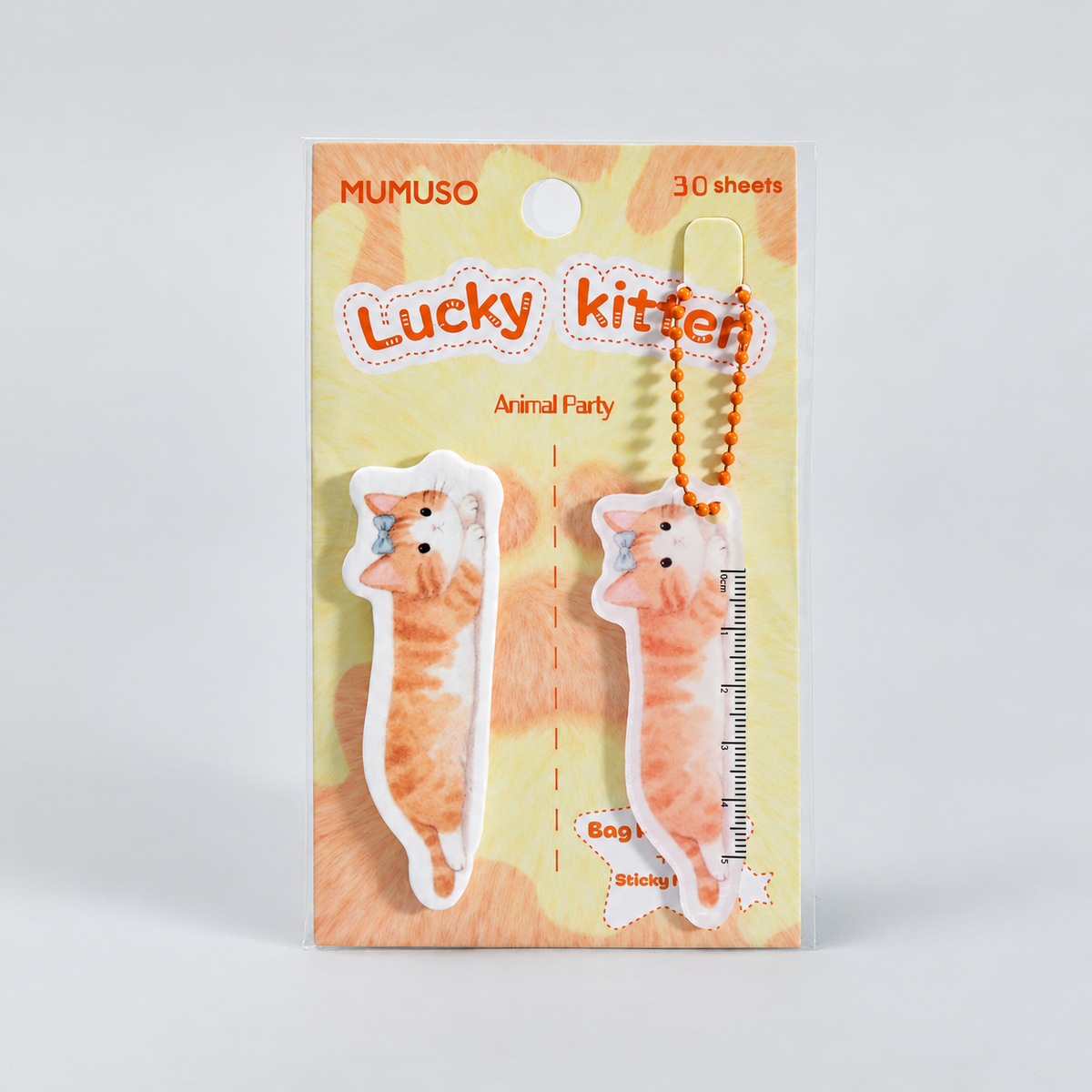 Mumuso Cute Cat Acrylic Pendant &amp; Sticky Notes Set