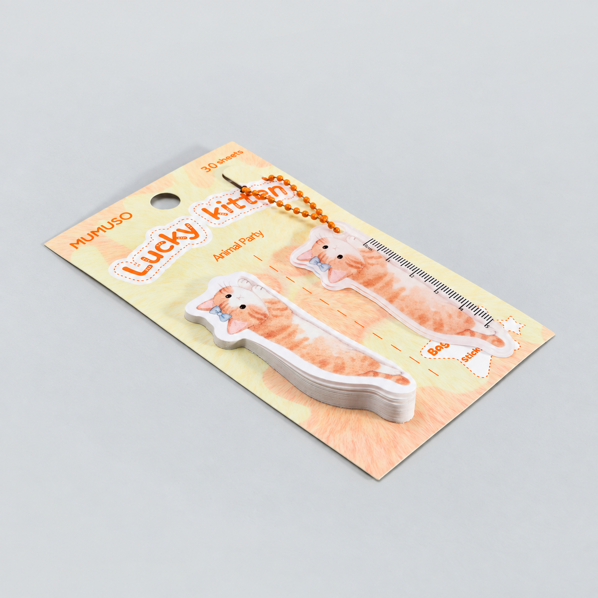Mumuso Cute Cat Acrylic Pendant &amp; Sticky Notes Set