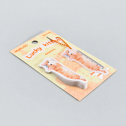 Mumuso Cute Cat Acrylic Pendant &amp; Sticky Notes Set