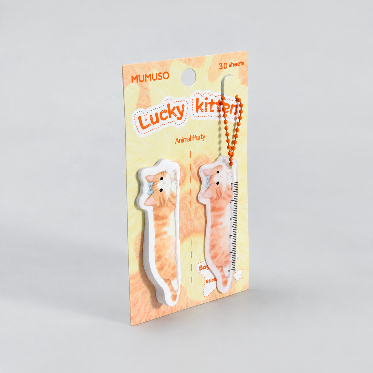 Mumuso Cute Cat Acrylic Pendant &amp; Sticky Notes Set