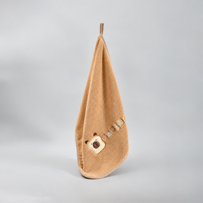 Ultra Cute Capybara Face Towel- Brown
