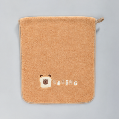 Ultra Cute Capybara Face Towel- Brown