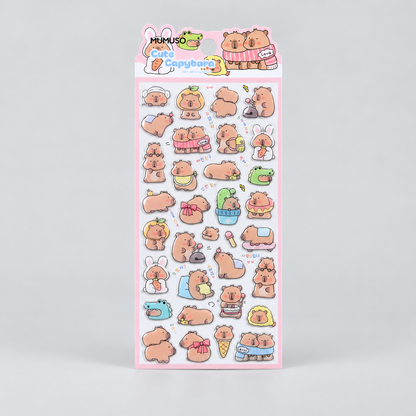 Kawaii Capybara Crystal Stickers