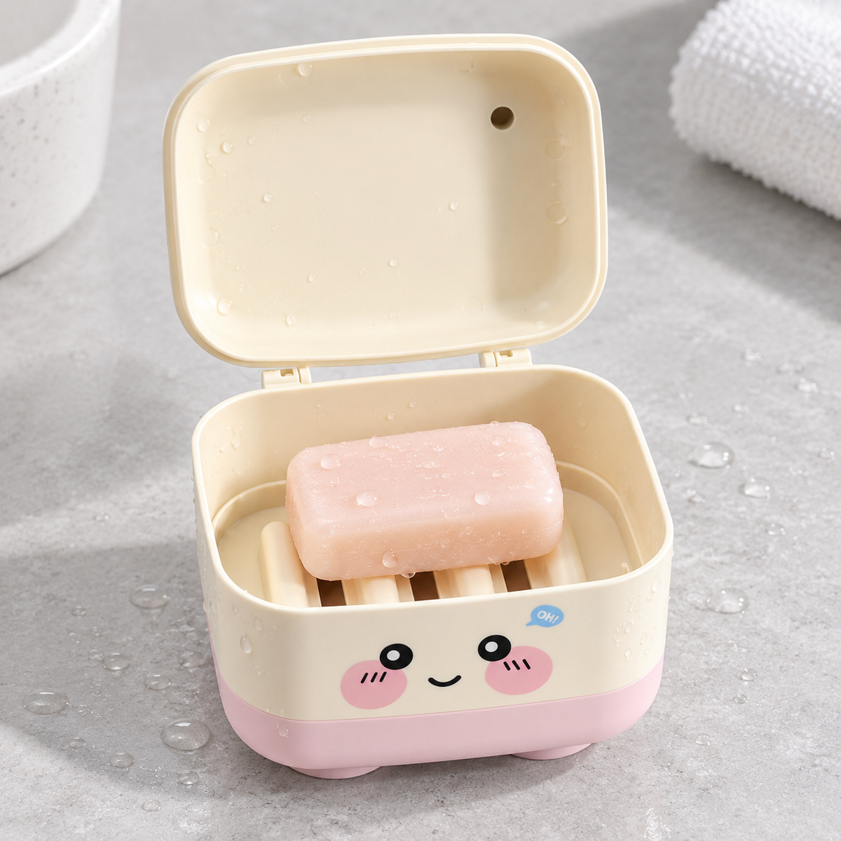 Mumuso Macroon Series Soap Case- Pink &amp; Blue