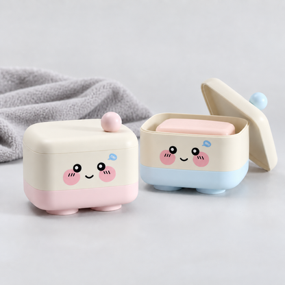 Mumuso Macroon Series Soap Case- Pink &amp; Blue